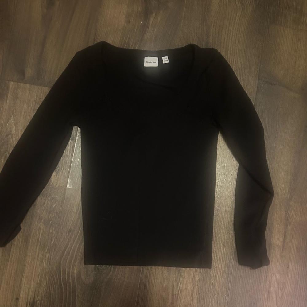 Sunday Best Elegant Black Long Sleeve Tee